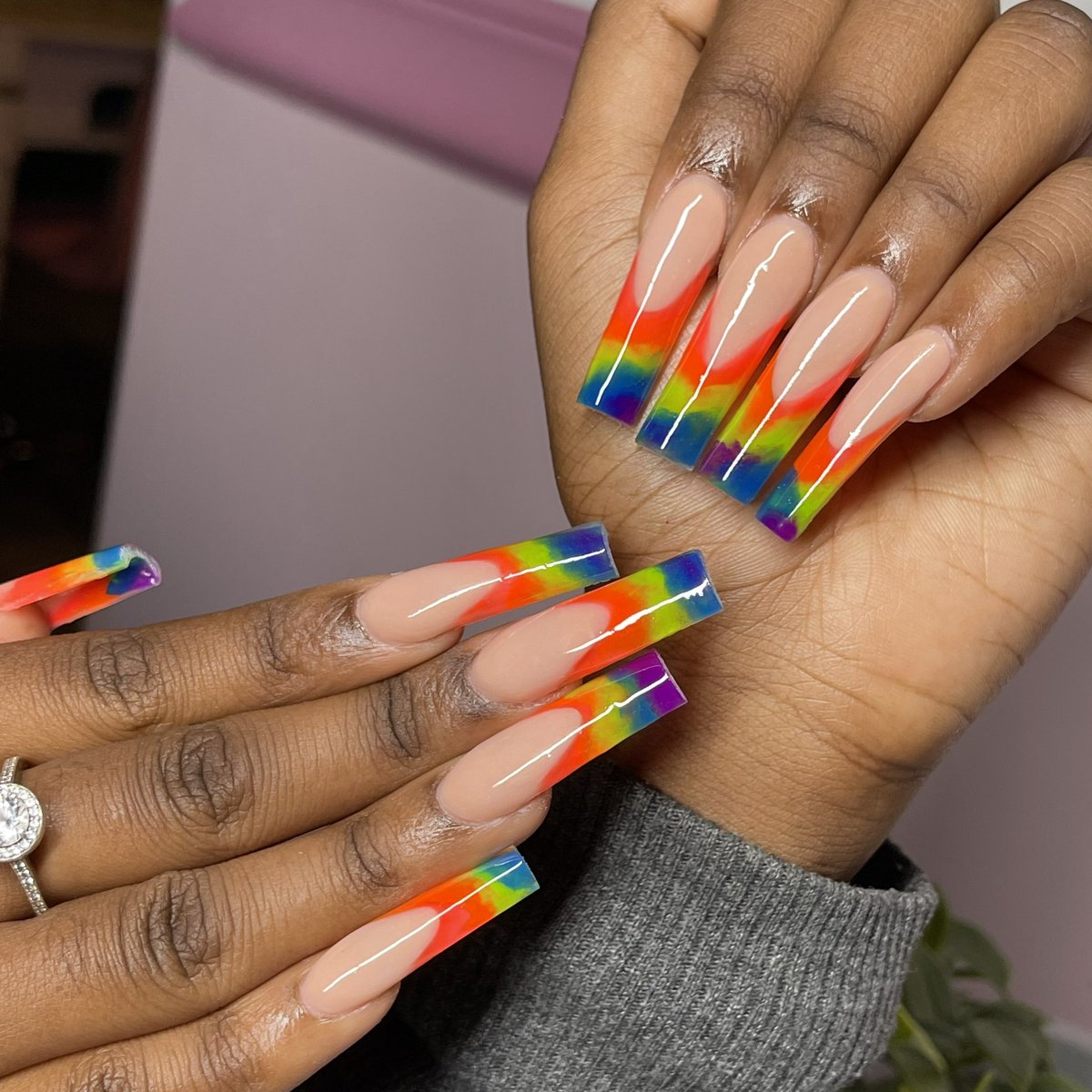 taste the rainbow 🌈  nails by meee🤸🏾‍♀️ #orlandonailtech