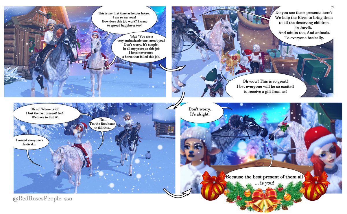 redrosespeople's tweet photo. A little Winterfest story! 🎁😊 @StarStable
 #StarStable #SSOWinterfest #RedRosesPeople_sso https://t.co/WnOlVN3BgP