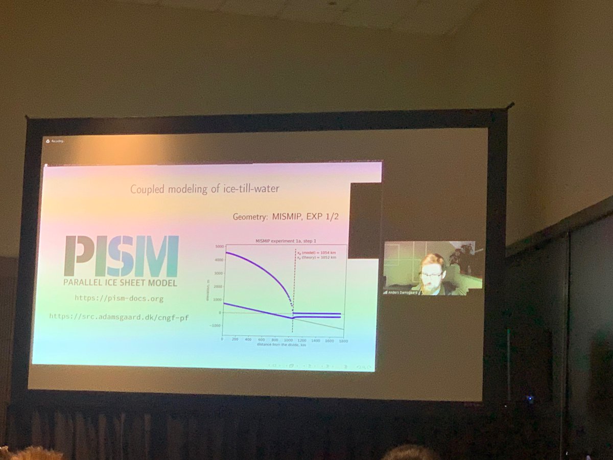 PISM_model's tweet image. Anders Damsgaard presenting a subglacial sediment model implemented in PISM @theAGU