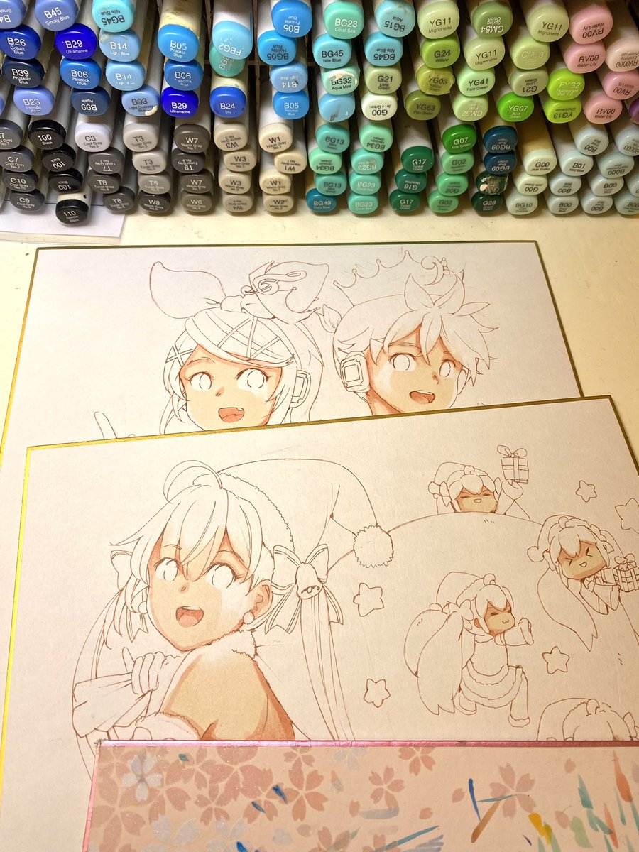 お絵描き中〜¶(⁄=˅̮=∖)⁋ 