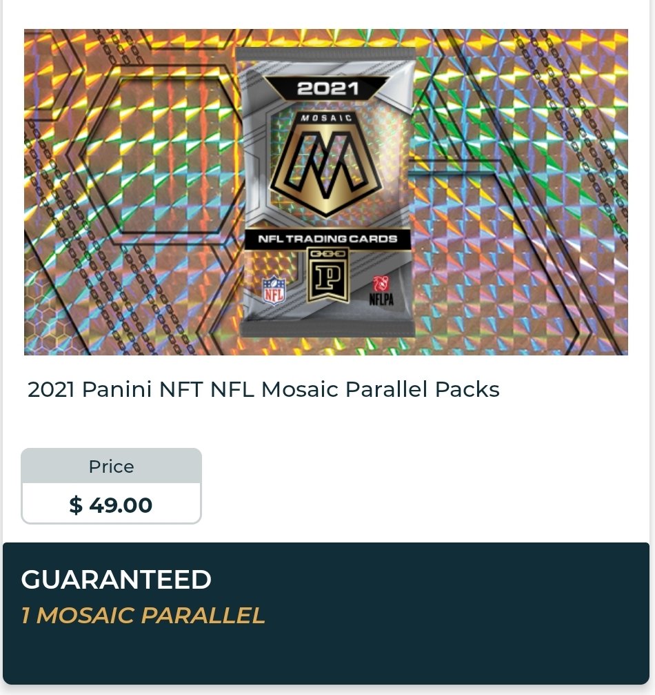 GMGaryMarcella's tweet photo. #PaniniNFT #NFL #Modaic Packs are on sale NOWπ₯
π Buy: https://t.co/7kYdRyTi4f
π 1 Mosaic /149
π 1 Pink Camo /499
π 1 Orange Reactive/299
π 2 Base #NFTs
We got GIVEAWAYS to enter:
π Discord: https://t.co/S8Dm4Qws0o
#whodoyoucollect #TheHobby @PaniniAmerica #Crypto #NFT https://t.co/7Okfzg6Mij