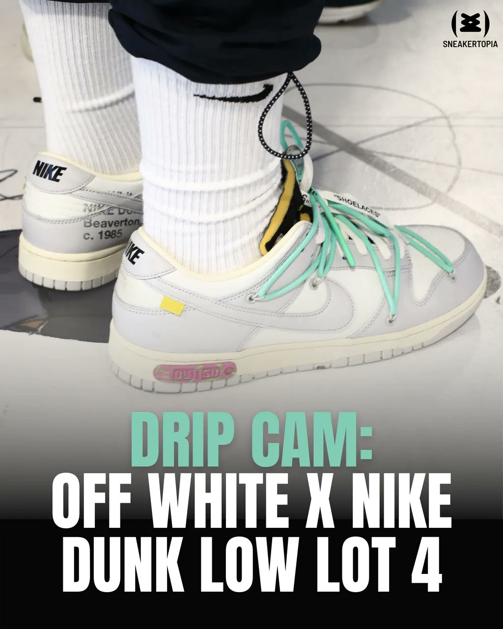 Sneakertopia on X: "Nike Dunk Low Off-White Lot 4 is part of the 48 Dunk  with gray hue - unlike the number 1 and 50 of the different iterations  (called "Lots") of