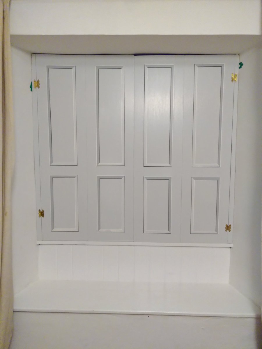 Thank you to <a href="/clairerendall1/">Claire Rendall</a> for the inspiration and know how. Our new trompe l'oeil shutters #trompeloeil