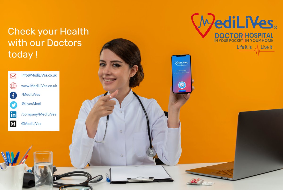 Check your Health with our Doctors today !
medilives.co.uk

Visit our Marketplace
lnkd.in/dk9Kt8RR

Register yourself in Medilives application form
lnkd.in/dg4KfX58
