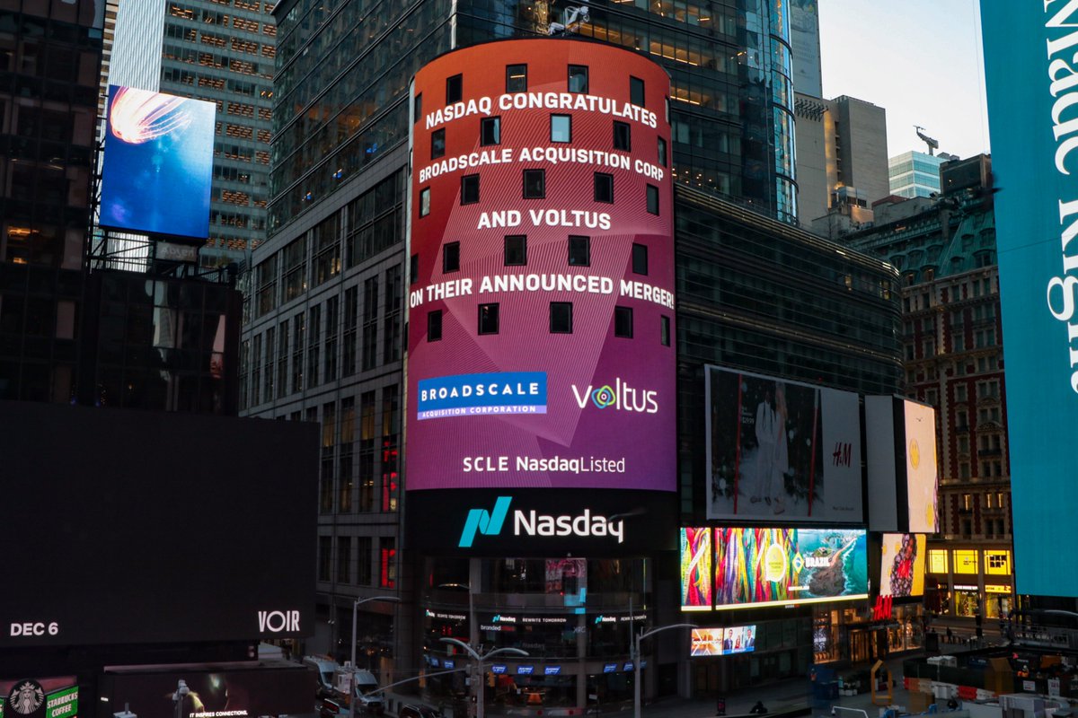 voltusinc's tweet photo. Nasdaq congratulates Voltus and Broadscale on our announced merger to create the first public pure-play DER software technology. $SCLE #EnergyTechnology #Sustainability #ESG #CleanEnergy #DistributedEnergyResource https://t.co/MY3Ob4YLrc