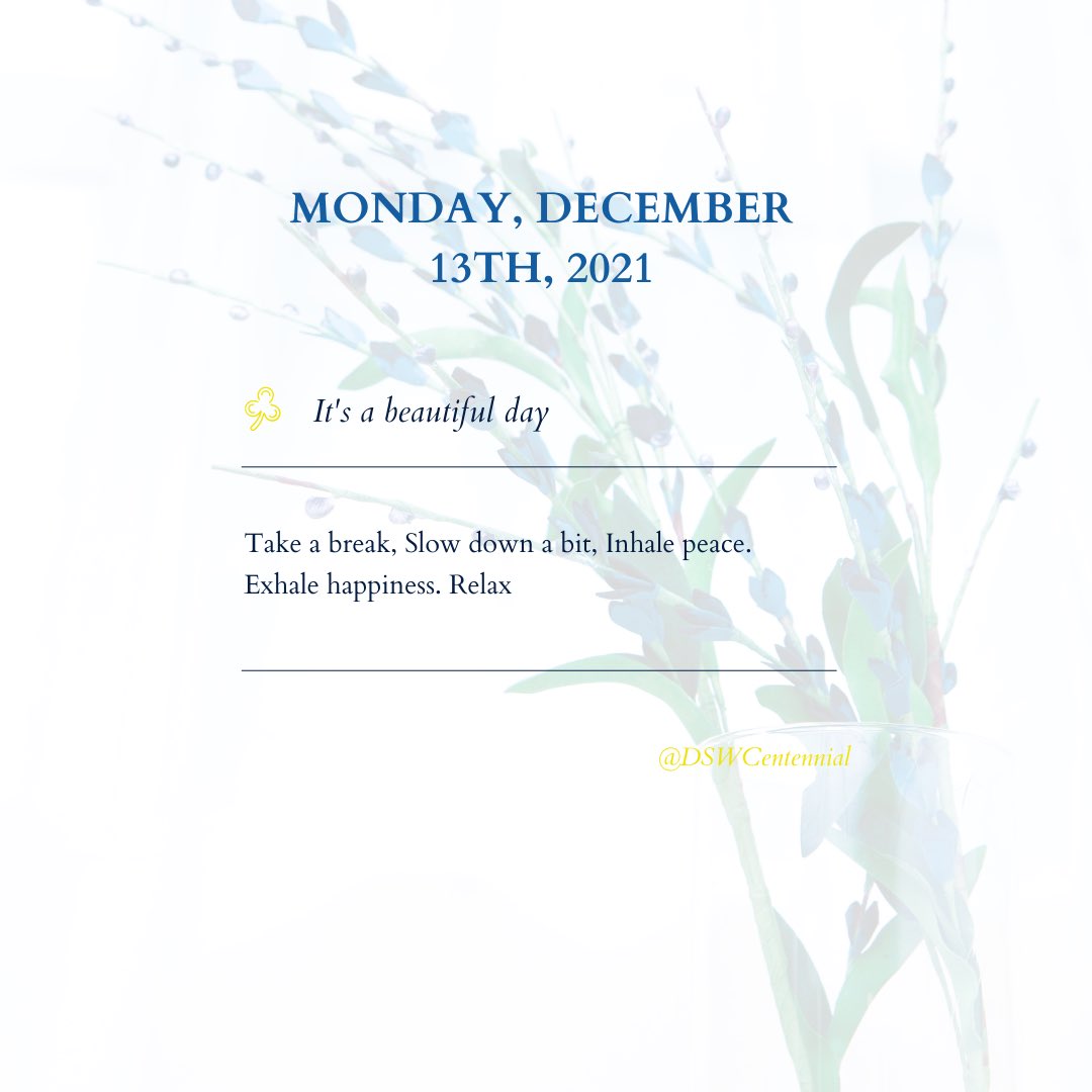 #HappyMonday DS Community! Hope your day has been off to a great start! Remember to incorporate breaks into your schedule.

#DSW #DevelopmentalServicesWorker #SRV #ValuedSocialRoles #CentennialCollege #DisabilityAdvocate #DevelopmentalServices