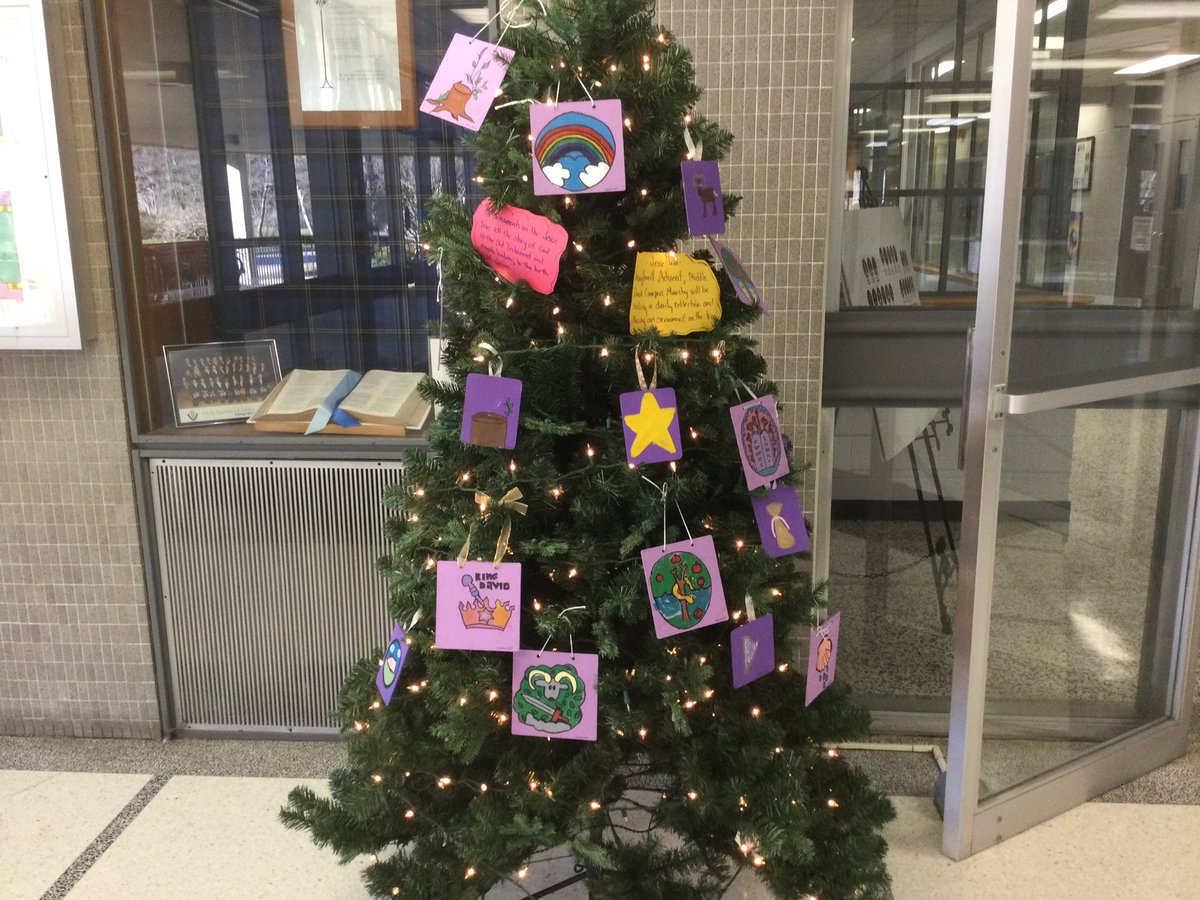 MsMatherHNMCS's tweet photo. Throughout Advent, Middle School Campus Ministry @hnmcs @MsGuayHNMCS are reading a daily reflection during the morning announcements and placing an ornament on the Jesse Tree in the main lobby. Wonderful job girls! https://t.co/75PpvsGpMt