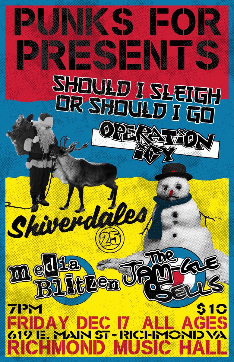RVAMusicHall's tweet photo. Which was your favorite #punksforpresents act last weekend? Two more shows coming up to raise money for the kids, including one with us on Friday! https://t.co/Bns6XAxbuW