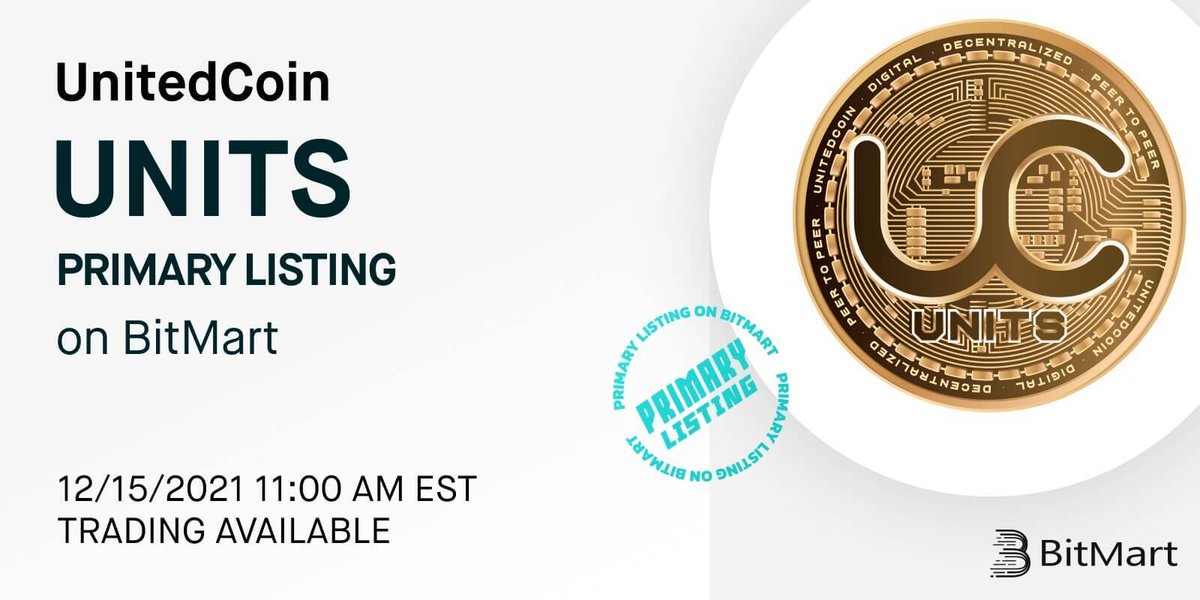 BitMartExchange's tweet photo. 🥳 #BitMart is thrilled to announce the exclusive primary listing of $UNITS. UNITS are used as gas for UnitedCoin services and to purchase NFTs.

🔹Deposit is available at 11 AM 12/14 EST
🔹UNITS/USDT begins trading at 11 AM 12/15 EST

👉 Details: https://t.co/lxCJrDifO3 https://t.co/iOEIkRIuFU