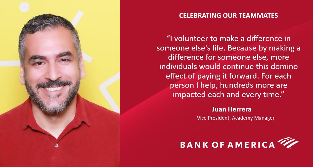 HeidiRacherla's tweet photo. #Proud of #SanFrancisco #EastBay teammate #JuanHerrera @JPilot1981 for his ongoing commitment to #TheLGBTAsylumProject! One of 1,300 nominees &amp; ultimately 75 @BankofAmerica #globalvolunteer 2021 award honorees, congrats &amp; thank you, Juan! #MondayMotivation https://t.co/wcZYANqEbo https://t.co/NqF4Bh30Pd