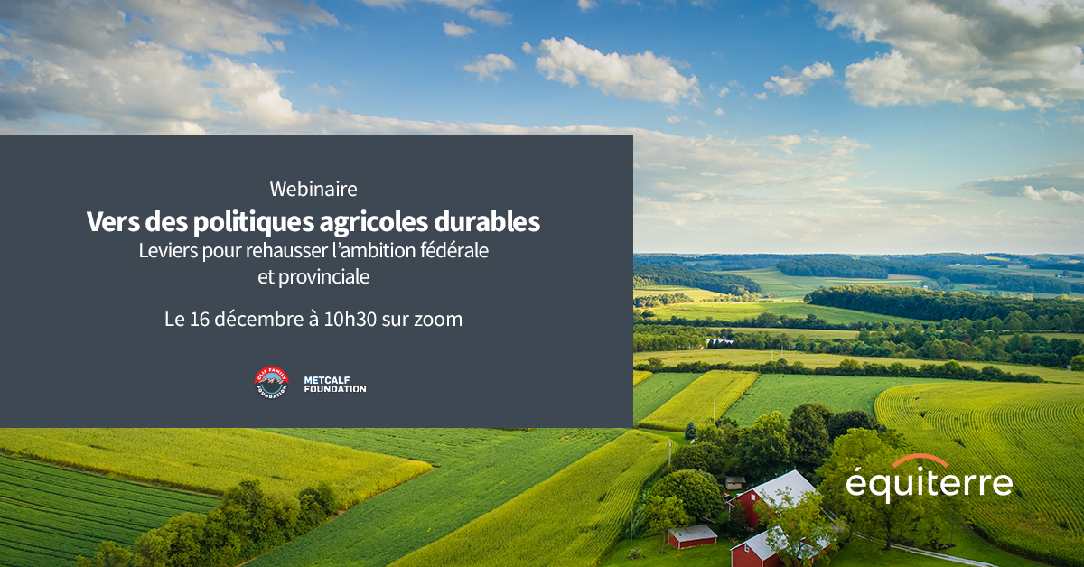 equiterre's tweet photo. #ÀNePasManquer| Le webinaire sur les politique agricoles; c'est cette semaine. Il est encore temps de vous inscrire et c'est gratuit! Au programme : des panélistes de renom et des échanges passionnants sur l'avenir de notre agriculture!  🥕🐄🥦🐓🥔👨‍🌾

➡️ https://t.co/NVaTSfz9PI https://t.co/OxOVjLMjhW