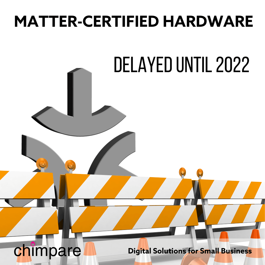 ChimpareL's tweet photo. Matter-certified hardware is delayed until 2022, we're hoping Apple, Samsung and Google crack on &amp; give us home accessories that are compatible with Matter (a unifying platform for smart home products). Is Apple finally learning to play with others? Time will tell. #chimpare https://t.co/VdVM30f0Kh