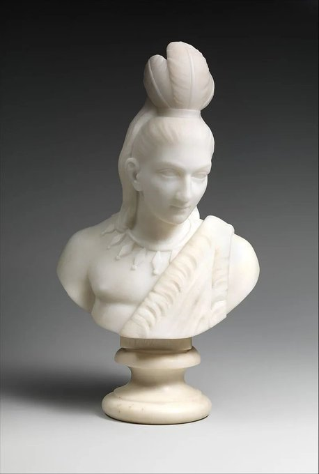 LewisEdmonia's tweet photo. Ik had deze beelden gemaakt in 1868. Hiawatha (links) en Minnehaha (rechts) waren verliefd op elkaar en hun liefdesrelatie werd belemmerd door de oorlog tussen hun stammen. Een drama van een verboden liefde. https://t.co/7UOQlJcFsm