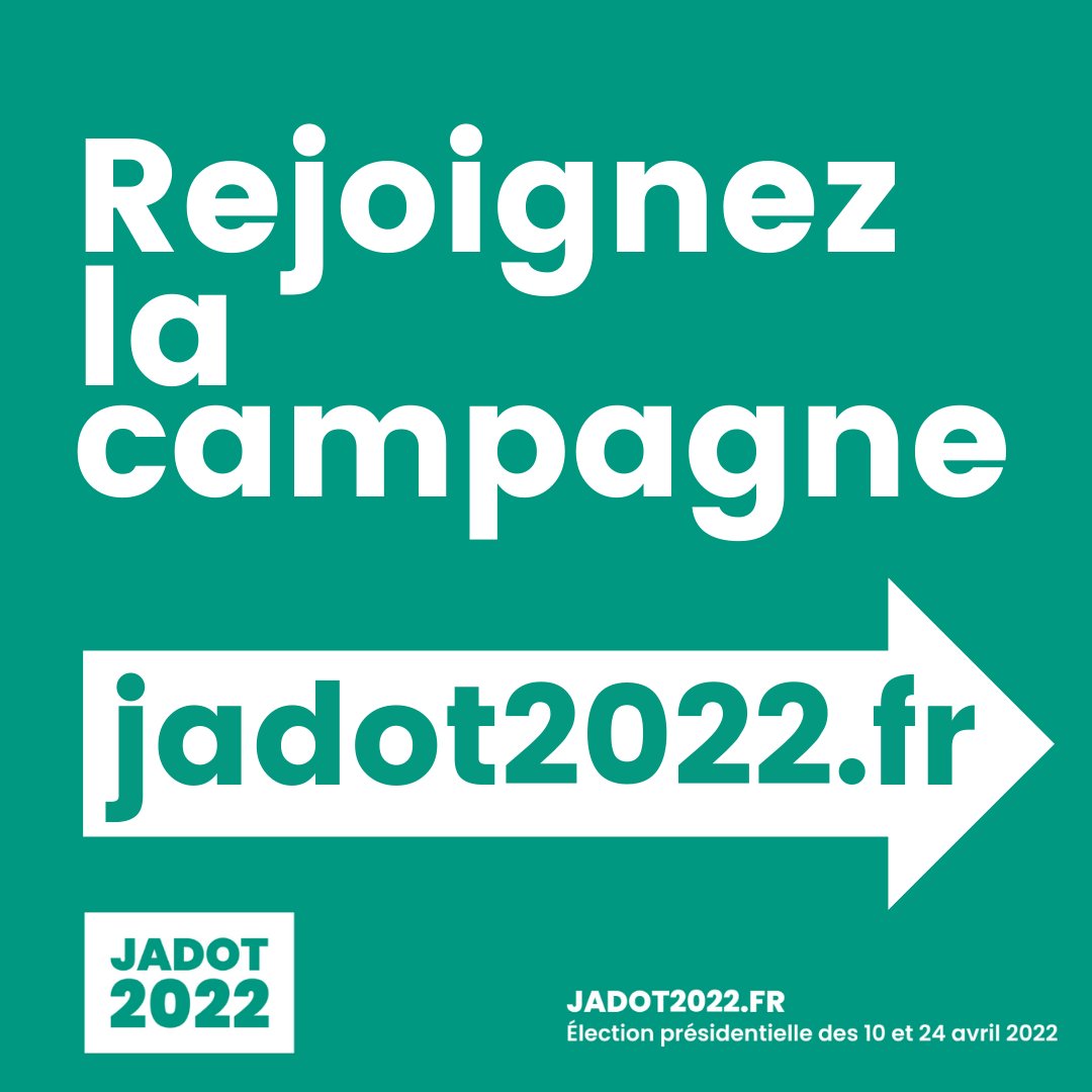 🌻 Rejoignez la campagne des écologistes à l'élection #Presidentielle2022 #Jadot #Jadot2022 

👉 jadot2022.fr