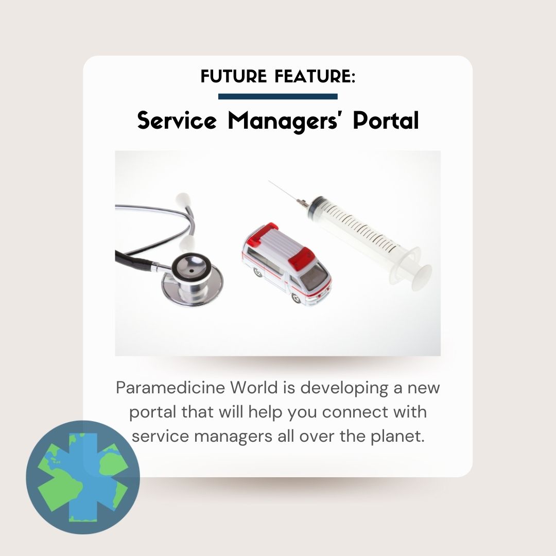 Managing a paramedicine system is challenging. That is why we are developing a portal  🖥️ to connect service managers everywhere 🌎
Learn more at paramedicineworld.com/future-feature…

#paramedicineworld #paramedics #EMT #EMS #servicemanagerportal #futurefeature #paramedicinesystemdesign