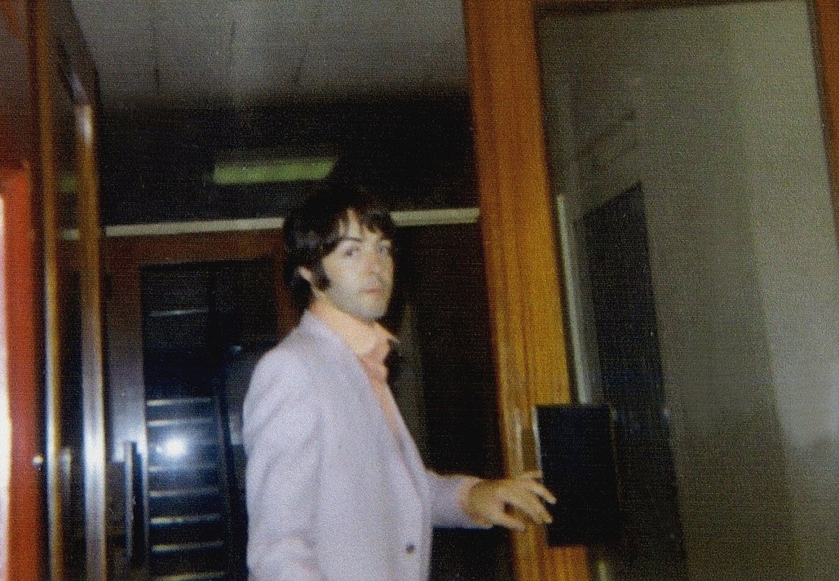 Paul McCartney outside the Emi Studios — London. February 1968.