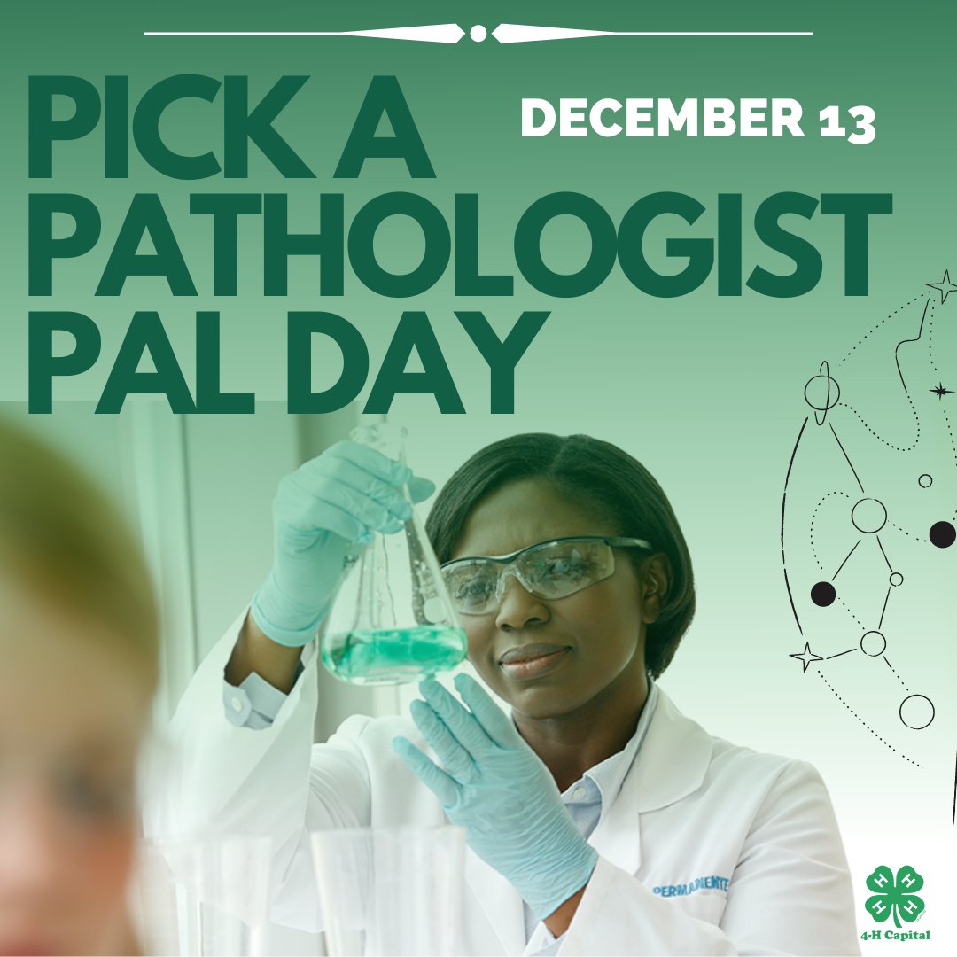 This day was created as a reminder to appreciate those whose full time job is to study body tissues, fluids, death & disease. It was also created as a way to encourage those who want to pursue such an important career in the medical field. Do you know a scientist pal? #4h