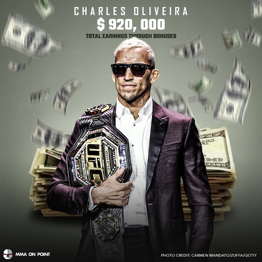 Charles Oliveira has made nearly a million dollars off performance bonuses alone. 😳 #UFC269