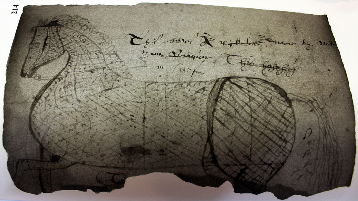 Happy #NationalDayoftheHorse!
This drawing from the Brewster Book Manuscript, is believed to have been drawn by Johnathan Brewster's son, William Brewster, in the mid 1630s.
Photo courtesy: The MA Society of Mayflower Descendants.