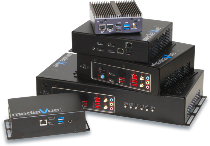 MediaVueSystems's tweet photo. MEDIAVUE REFRESHES PRODUCT LINE FOR 2022
Beefs up Carbon, D2, and D6 players for Digital Signage

Carbon2 fits in the palm of your hand. D2 features several times the processing power of the Carbon2. D6 supports six players with 4K resolution. 
https://t.co/GHNur9uZzA https://t.co/H51OXudmlk