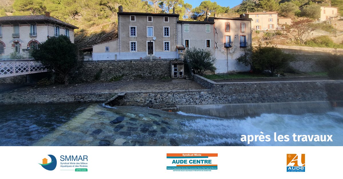smmar_aude's tweet photo. EN ACTION | Suite aux #crues de 2018, retour en images sur la construction du mur en rive gauche et du seuil dans la traversée urbaine de #Lastours.👷
Un #chantier complexe parfaitement mené dans un site touristique remarquable.
Montant : 368 915,00 € H.T
Subvention : 80% CD11 https://t.co/XFUEWboA2E