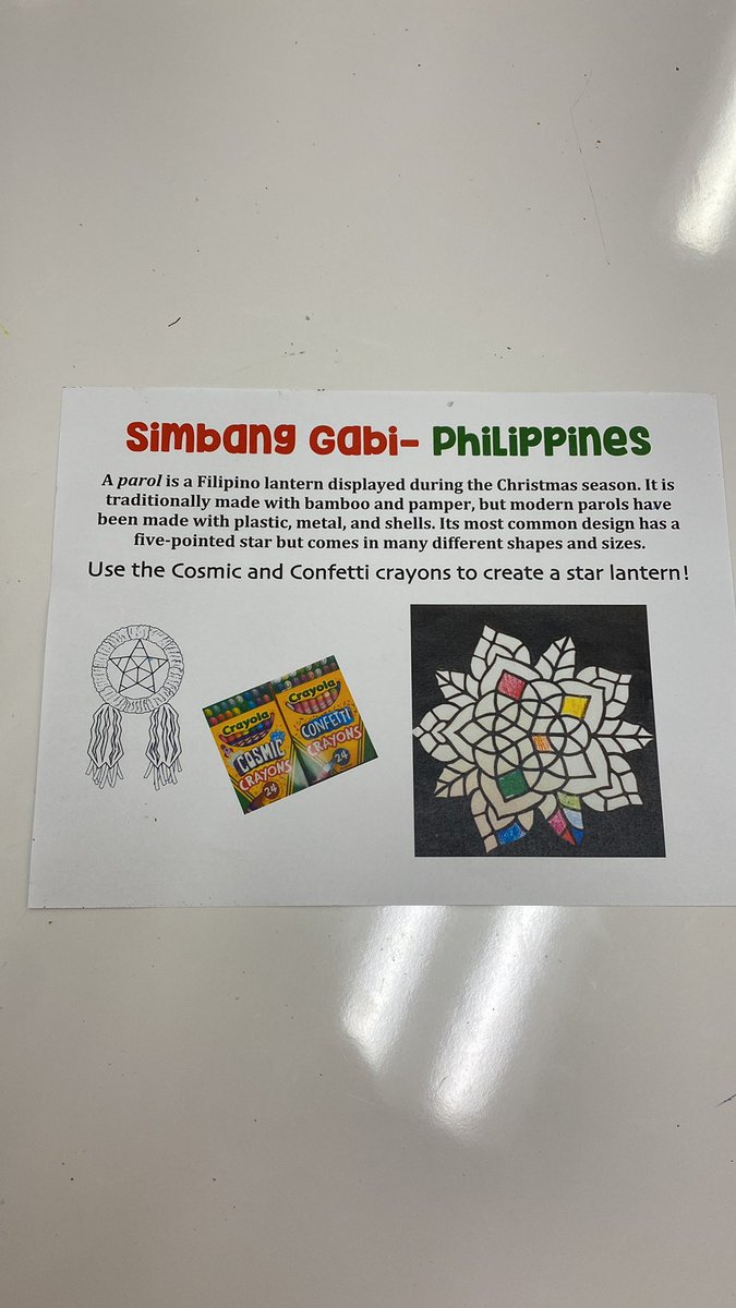 scrandell's tweet photo. Third graders learning about the Filipino holiday of Simbang Gabi @bbowenes https://t.co/Of9hUyTPVg
