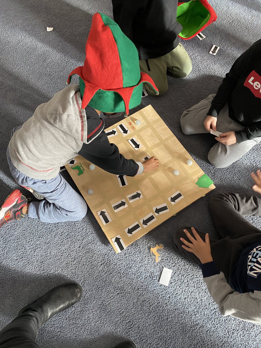 Can you help the reindeer get to the sleigh?  Thanks <a href="/melanieLgill/">Melanie Gill</a> for the Christmas coding challenge! <a href="/StMartinOCSB/">St. Martin de Porres School</a> <a href="/MRTPandas/">St. Martin Pandas</a> #ocsbMath