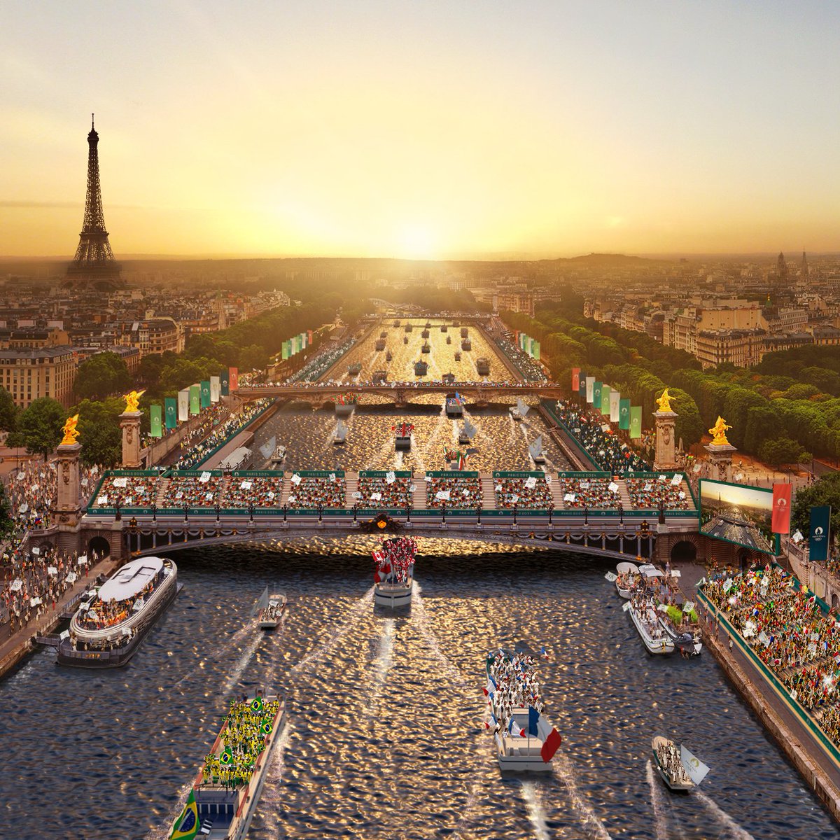 SportBuzzBizz's tweet photo. Les premiers visuels de la cérémonie d'ouverture des Jeux Olympiques de Paris 2024 ! 
⛵🚤🛶

#olympics #paris2024 #jeuxolympiques #laseine #fleuve #paris https://t.co/YhM4bJ4aNU