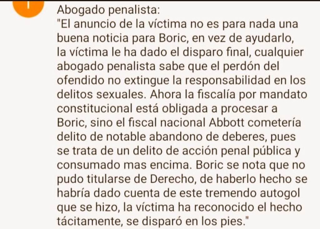 mhend41's tweet photo. Artículo importante para difundir, para ver si la justicia en Chile funciona y que pasa realmente con el sr. Boric a futuro. https://t.co/AoONzrBvqb