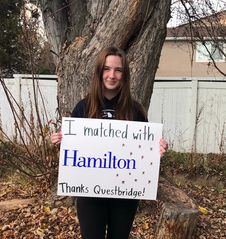 QuestBridge's tweet image. “Receiving the Match Scholarship has made it possible for me to go to college out of state and not at the expense of my family. I can rest knowing that getting a good education won’t be another financial pressure.” -Kaylee F., Boise, ID, @hamiltoncollege ‘26