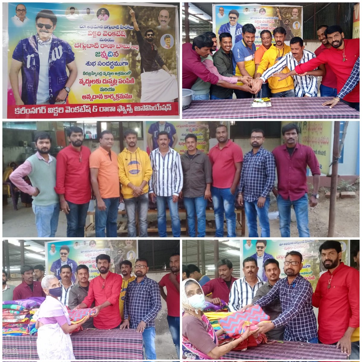 DaggubatiFanKnr's tweet photo. Karimnagar District Daggubati Fans Association-District Presidents under the patronage of Shri Racharla Srinivas  distributed blankets to the elders of  Sri Veerabrahmendra Old Age Home in the Housing Board Colony of the city...

HAPPY BIRTHDAY @VenkyMama  gaaru💐💐
@SureshProdns https://t.co/R4fGcBRJhh