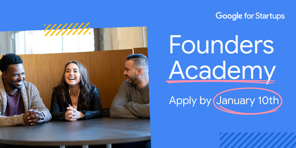 GoogleStartups's tweet photo. We’re looking for Black, Latinx, and veteran founders in the U.S. who are interested in joining our next Founders Academy class! 🔎🇺🇸 Learn more about the four-month, virtual program from this year’s alumni and apply today → https://t.co/uX7ev442l5 https://t.co/I5N6tjRbTE