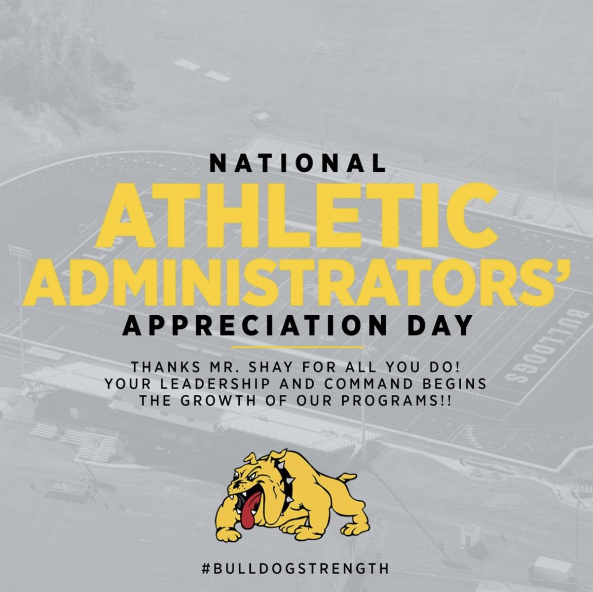 BettStrength's tweet photo. Shout out to our athletic commander in chief! Thank you for pushing us towards excellence! #BulldogStrength https://t.co/vn9HQX6EBD