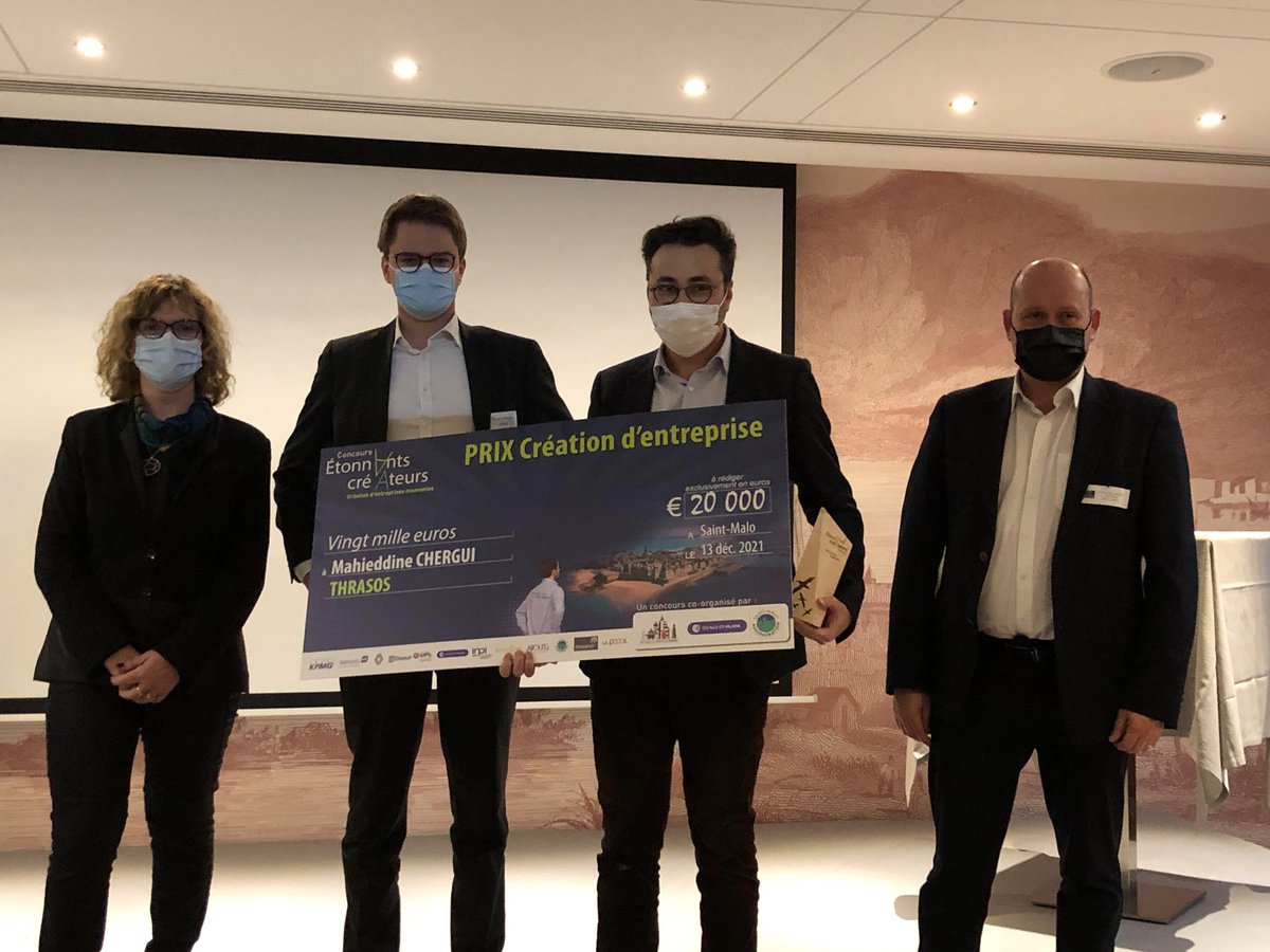 #EC2021 THRASOS lauréat du concours Étonnants Créateurs, prix #creation #entreprise 
Bravo à Mahieddine CHERGUI ! 👏🏻#logiciel #nettoyage #désinfection

▶️ Un grand MERCI aux 11 partenaires qui ont permis de soutenir le prix #creation #entreprise de 20 000 € attribué ce soir ! 🏆