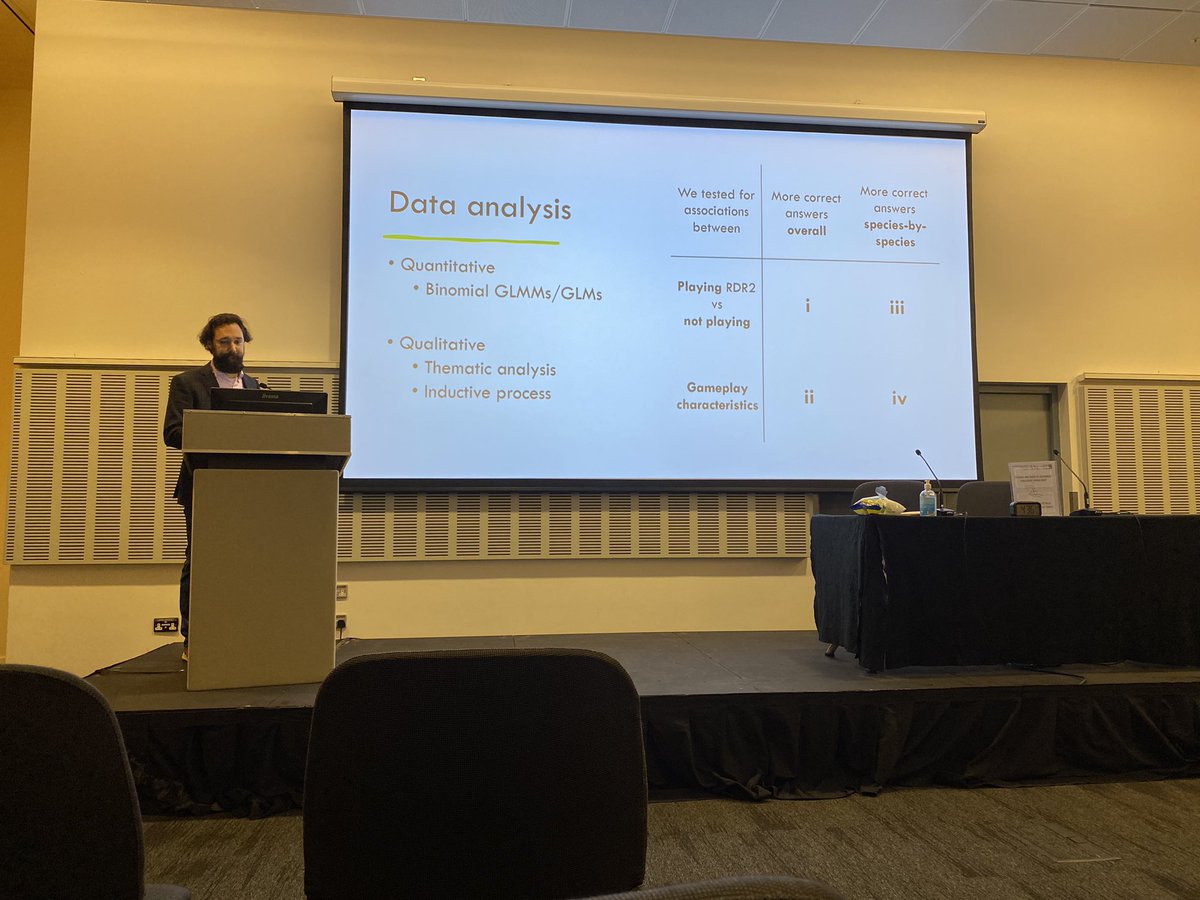 Watts_SH's tweet photo. Wow! Who knew I would be SO engaged with a talk on a video game? “How video gamers learn natural history from Red Dead Redemption” @NedJCrowley. Loved the #interdisciplinary presentations in the #Nature &amp; #Humans session this afternoon! #EAB2021 @BritishEcolSoc https://t.co/qq9nOS28RW