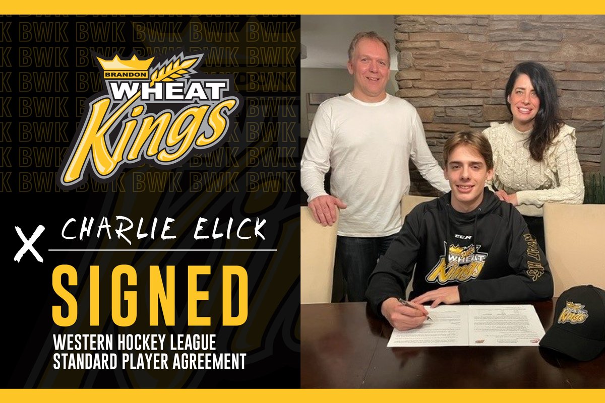 PLAYER SIGNING!! 🚨

The Brandon Wheat Kings have signed 3rd overall pick Charlie Elick! 

Read more: wheatkings.com/article/wheat-…

Welcome to BWK Country <a href="/ElickCharlie/">Charlie Elick</a>! 🌾👑

#bdnmb #whl