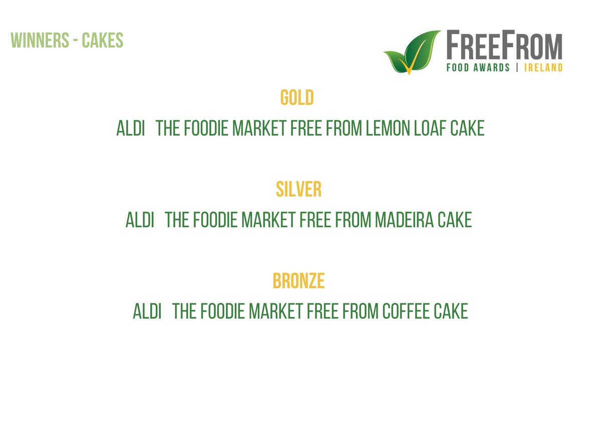 Winners of the 2021 FFFAI - Cakes; as wonderful as it is to have Artisan cakes, there is and always should be a place for long life cakes. If you are the only coeliac in the house, it’s helpful to have a cupboard staple #glutenfree #fffai #freefrom #coeliac @Aldi_Ireland