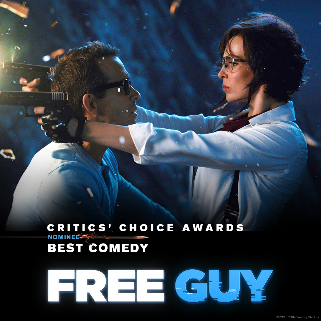 Congratulations to the entire cast and crew of #FreeGuy for their #CriticsChoice nomination for Best Comedy.
