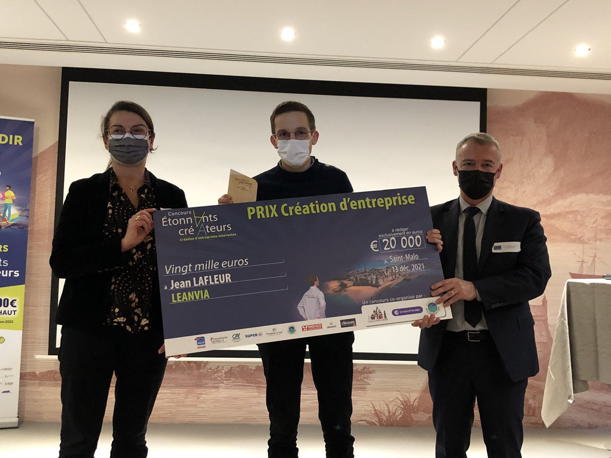 #EC2021 LEANVIA lauréat du concours Étonnants Créateurs, prix #creation #entreprise 
👏🏻Bravo à Jean LAFLEUR ! #conduite #automne

▶️ Un grand MERCI aux 10 partenaires qui ont permis de soutenir le prix #creation #entreprise de 20 000 € attribué ce soir ! 🏆