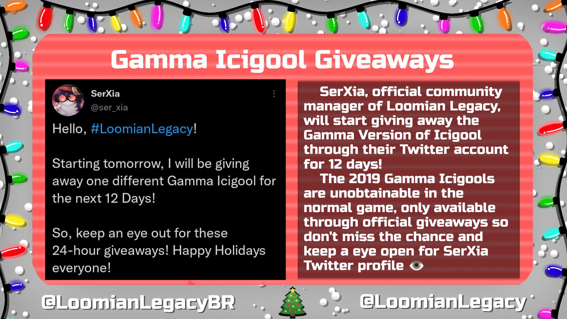 Loomian Legacy on X: 🎄 Official Gamma Icigool Giveaways by SerXia are  coming! Don't miss the chance! #LoomianLegacy  / X