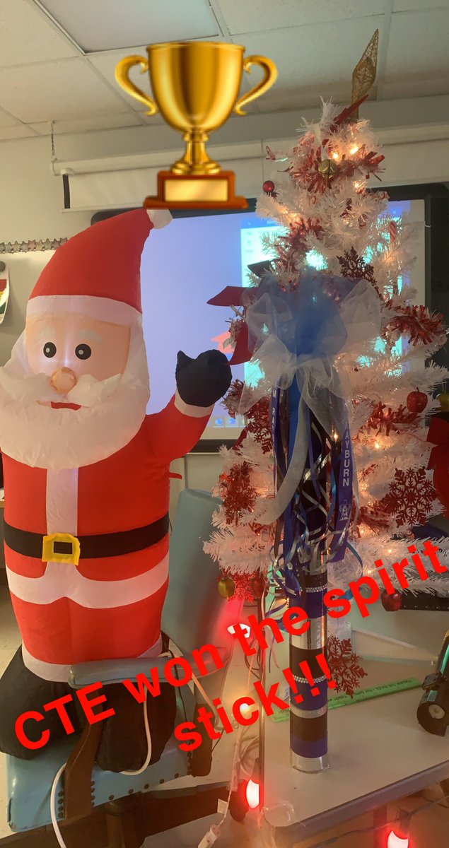 bpa_sam's tweet photo. CTE won the spirit stick! 🏆🥇@PISDCareerTech @SmallEnginesBf @FCS_Work @Culinary_SRHS @SRHSPamVinton @smcguire1990 #NextLevel 🎁🎄🎅 https://t.co/pP3hBB038c