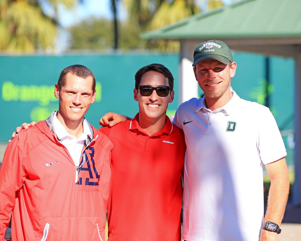 CoachJamieHunt's tweet photo. Great seeing two of our former @UGAtennis volunteer coaches down at the Orange Bowl. Bryce and Raleigh are doing awesome work. Big things ahead for @ArizonaMTennis and @DartMensTennis https://t.co/nnmFDc2FEC