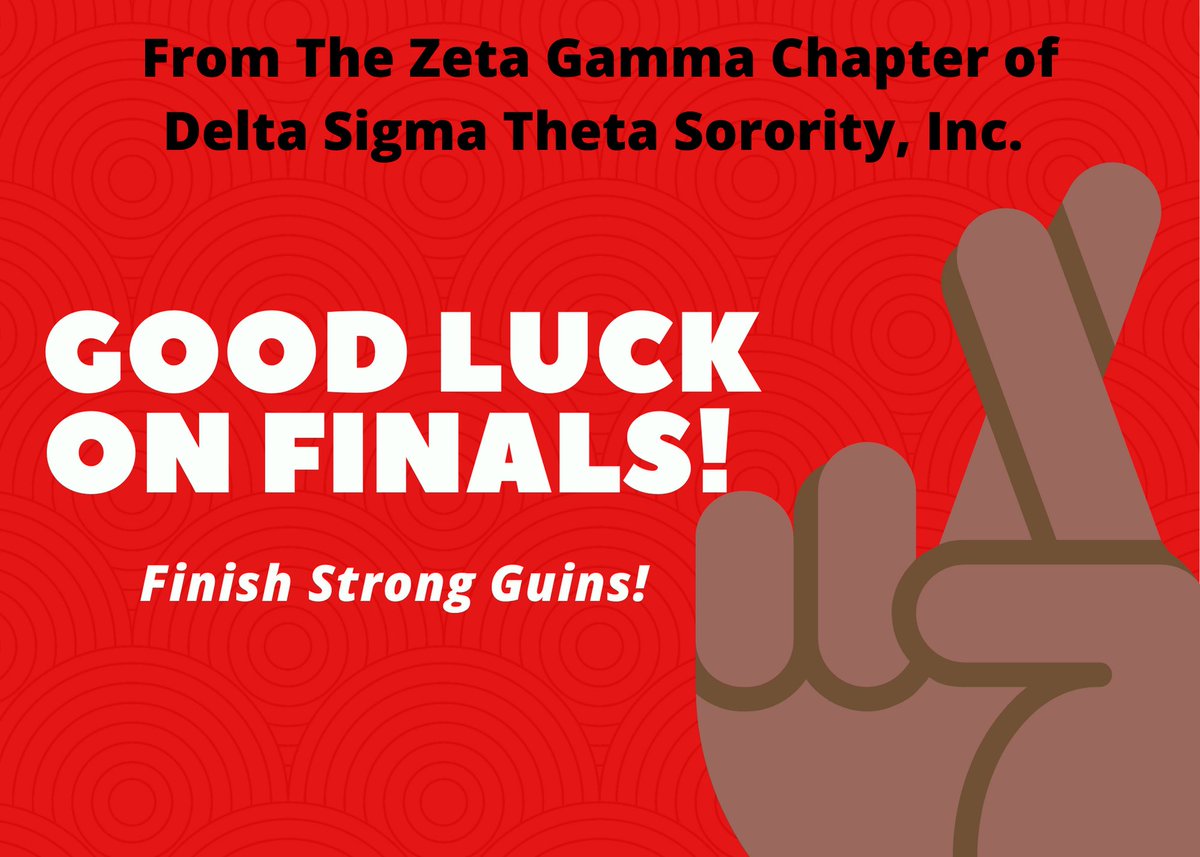 It’s finals week! Finish out strong Guins!!