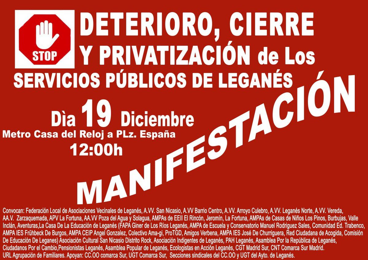#Leganés. ¿Ves que te complican la gestión con tu ayuntamiento? 
Salimos a las calles.