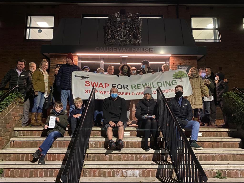 RosieP4's tweet photo. Braintree Full Council at 7.15. Seven speakers about the prisons in Have Your Say. We were not allowed to attend in person but councillors are. Hmmmm. The SWAP team outside Causeway House right now #MegaPrisons #WildWethersfield https://t.co/s27ea6iEvZ