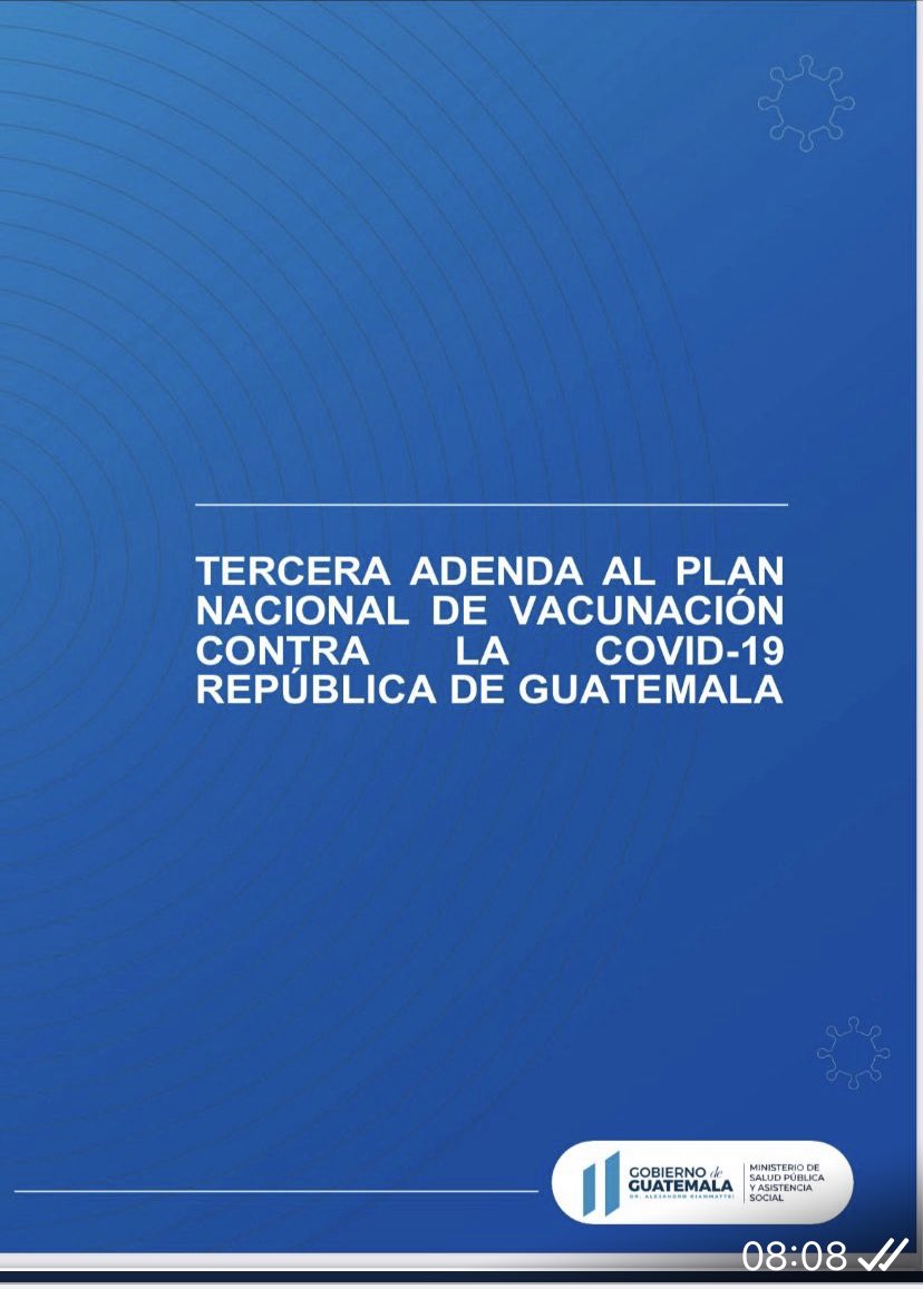 El <a href="/MinSaludGuate/">Ministerio de Salud Pública y Asistencia Social</a> actualizó la normativa con la presente adenda para dosis adicionales y de refuerzo 💉 contra COVID-19. 👇 👇
