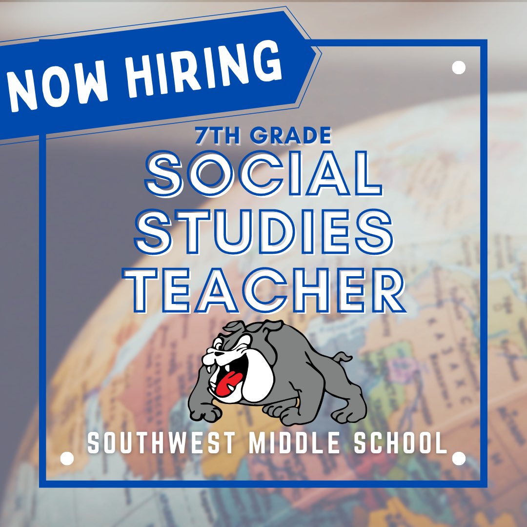 We are looking for a Social Studies teacher to join our Bulldog Family!! 💙 <a href="/SWMSnews/">SWMS</a> 

For more information &amp; to apply visit: usd497.org/apply

#socialstudiesteacher #7thgrade #middleschool #bulldogfamily
#usd497 #LPSJoinOurTeam