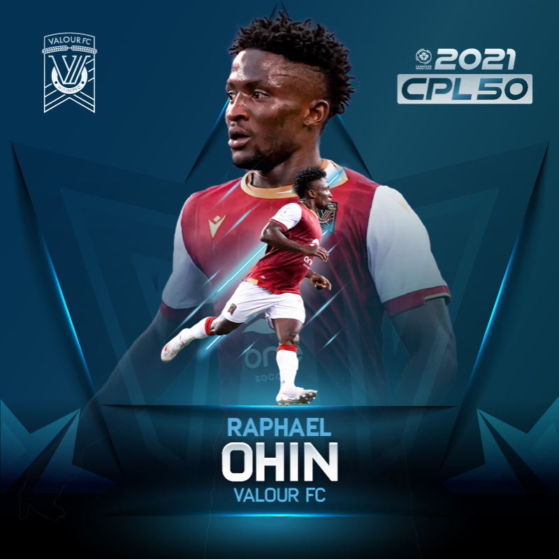 CPLsoccer's tweet photo. .@ValourFootball midfielder @raphael_ohin comes in at #34 in the #CPL50 

#CanPL