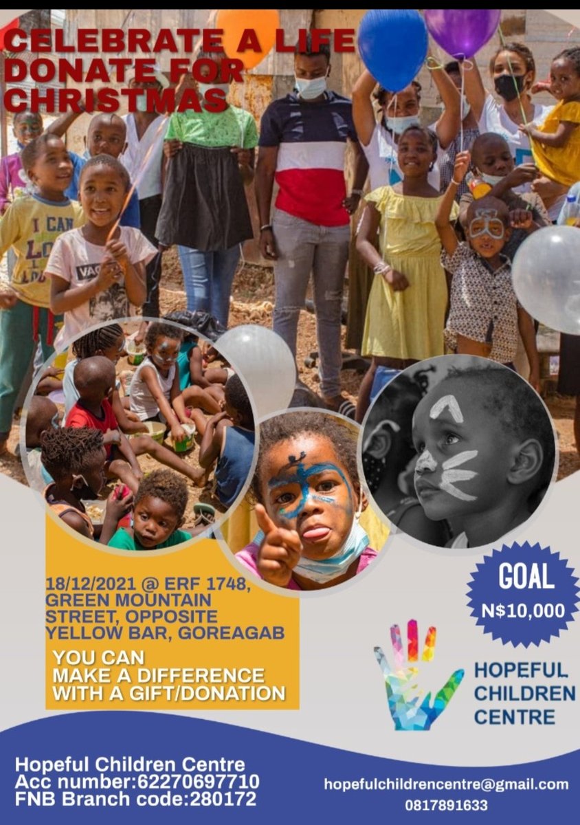 CentreHopeful's tweet photo. Help Us Have An Amazing Christmas and a fulfilled January 2023! 🥳🥰
Please call our founder Bianca Mokhatu @ 0817891633 to make a donation 🙏🇳🇦
Our Christmas Celebration will be on the 18th of December 🎄🎅
#donation #windhoek #namibia #christmas #support #childrenscentre https://t.co/CoxcPL0Vtv
