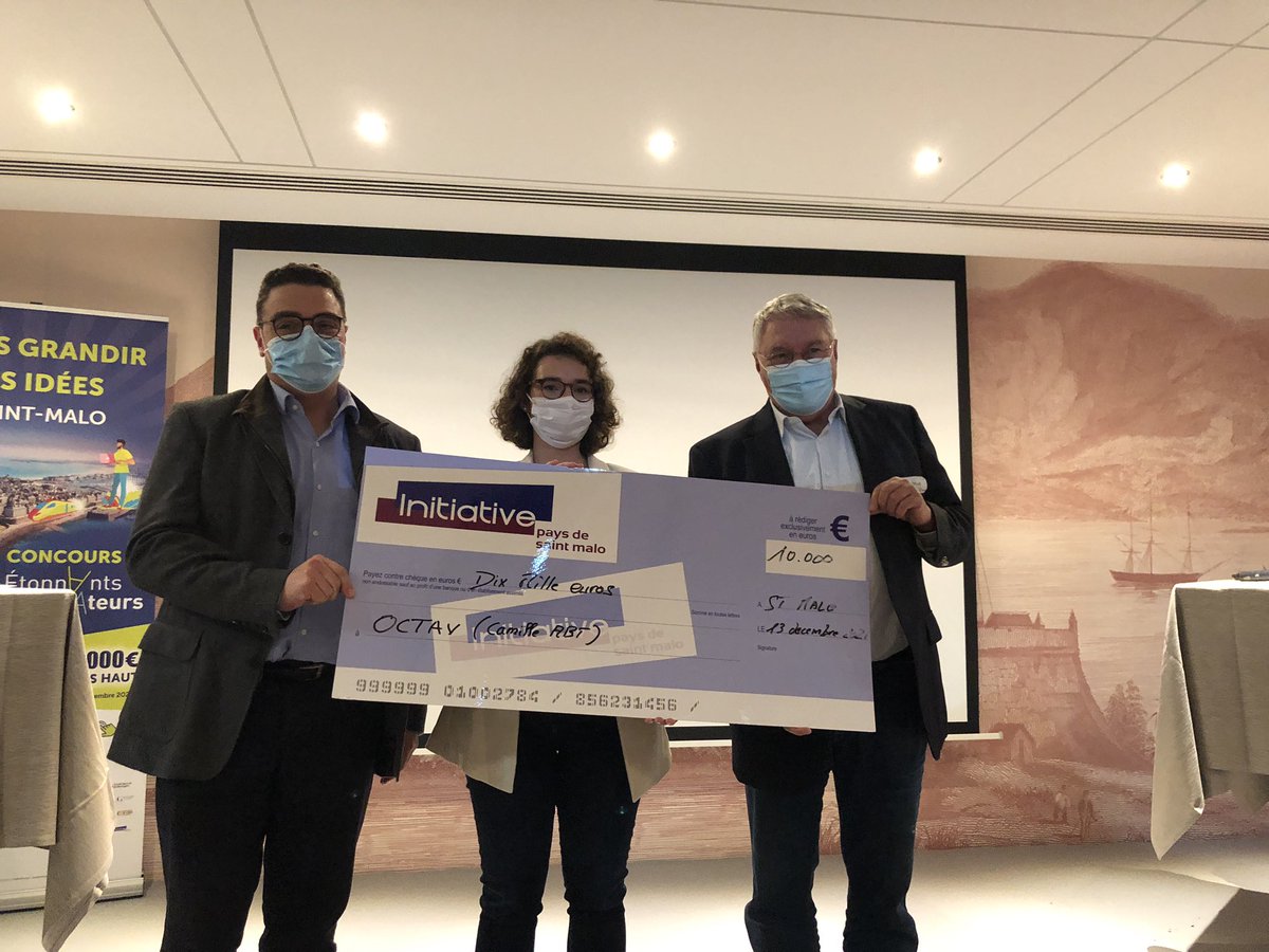 #EC2021 OCTAV lauréat du concours, prêt d’honneur de la plateforme d’initiative Locale. Bravo à Camille ABT ! 👏🏻👏🏻
▶️ Un grand MERCI à l’initiative Pays de Saint-Malo !